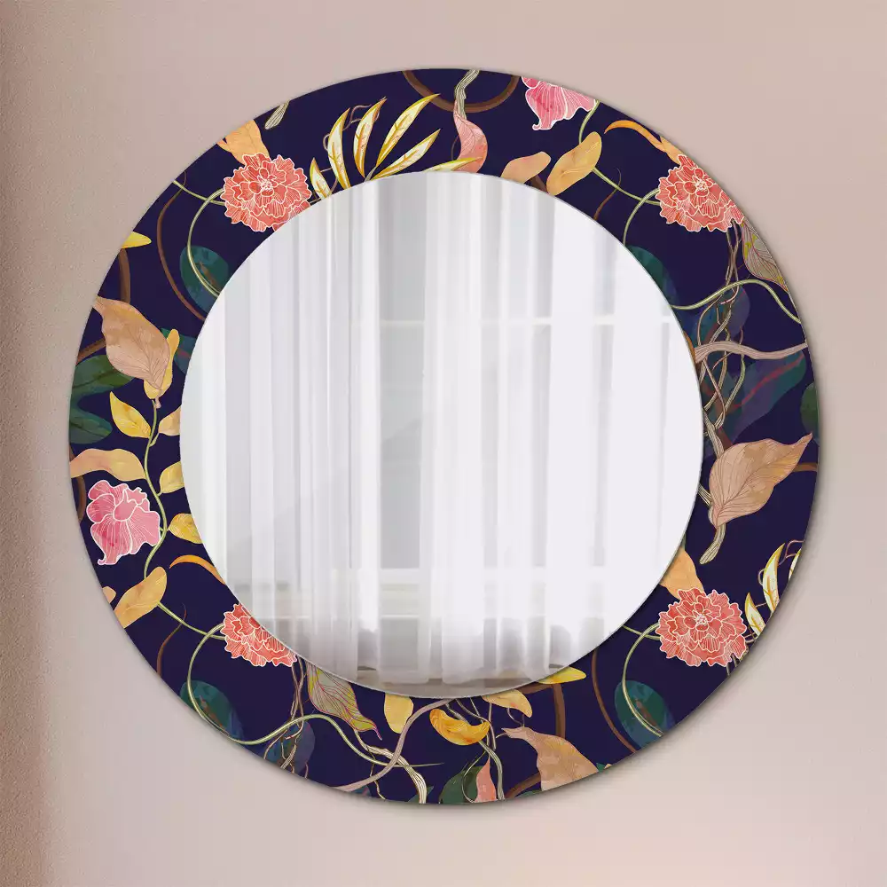 Espelho redondo decorativo Plantas em aquarela