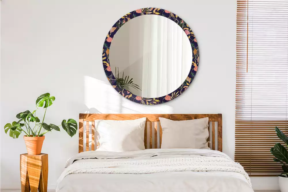 Espelho redondo decorativo Plantas em aquarela