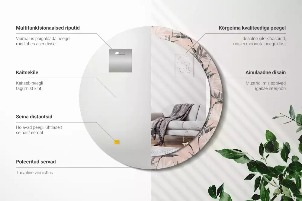 Espelho redondo decorativo Estrelitzia