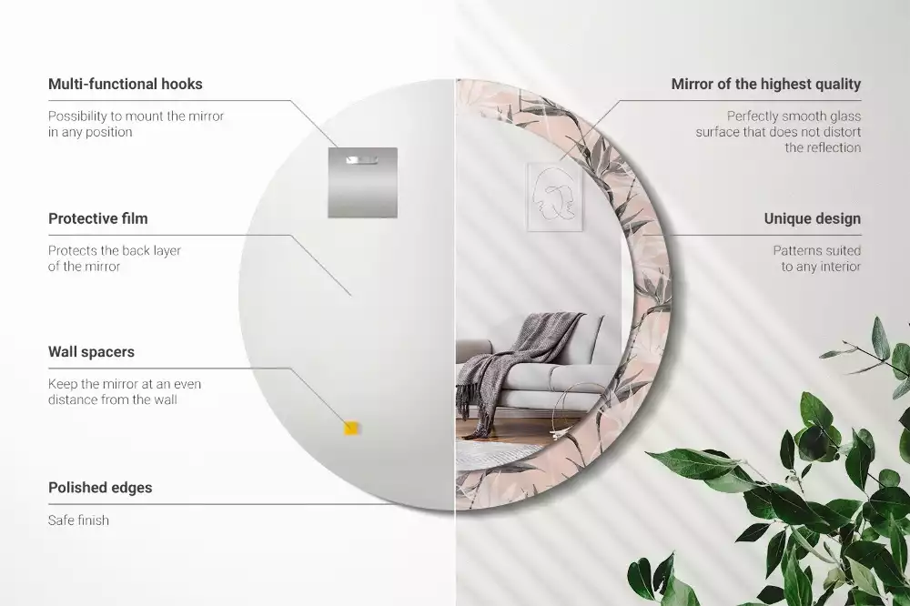 Espelho redondo decorativo Estrelitzia