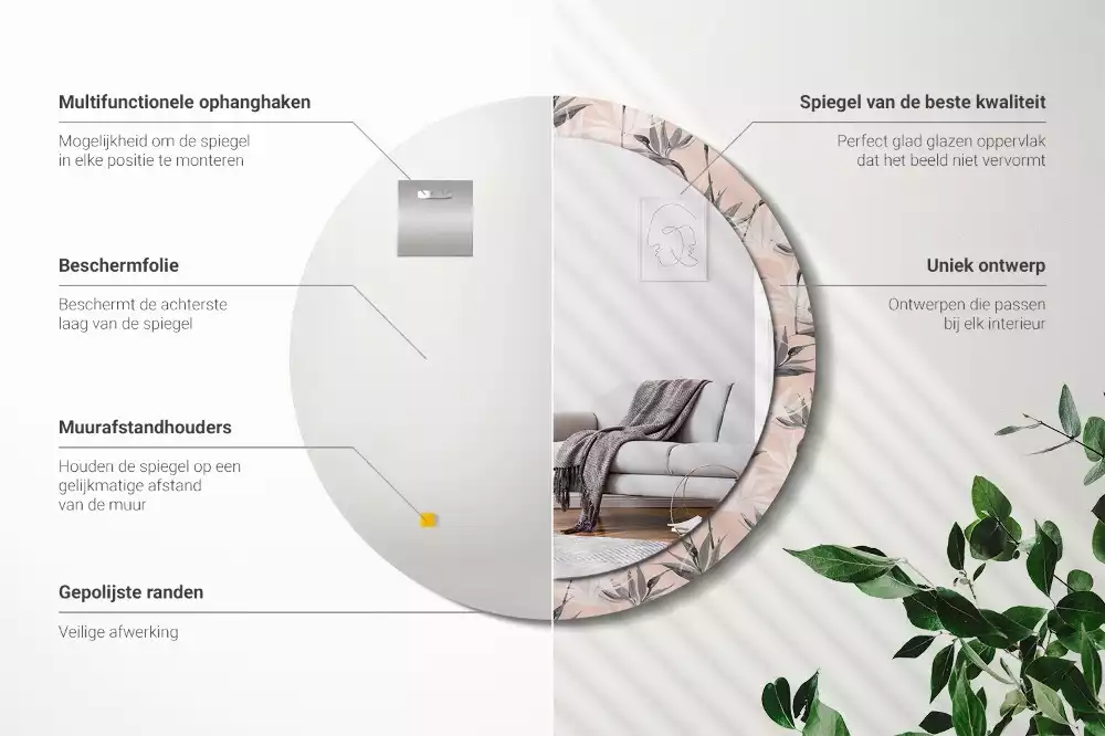 Espelho redondo decorativo Estrelitzia