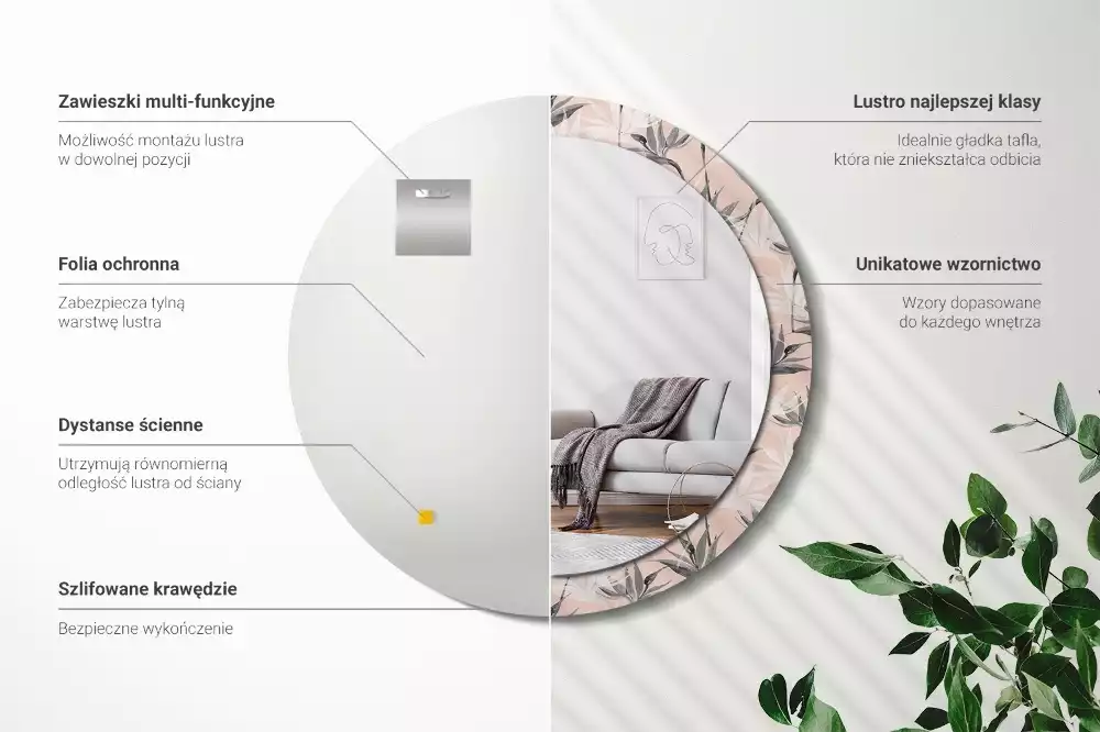 Espelho redondo decorativo Estrelitzia