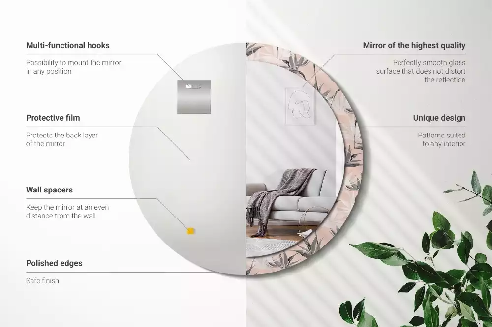 Espelho redondo decorativo Estrelitzia