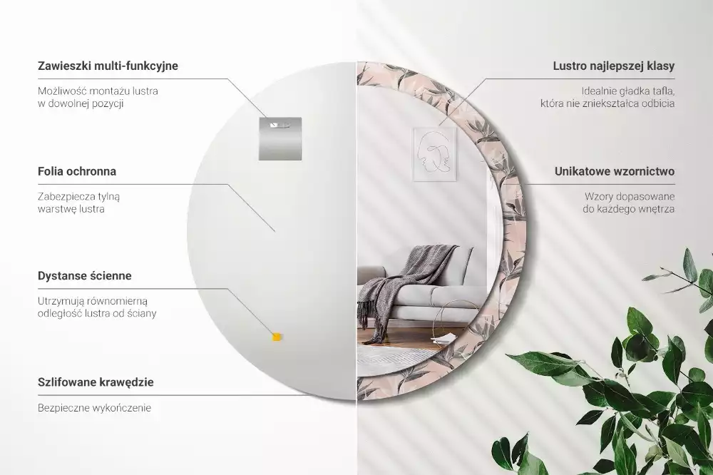 Espelho redondo decorativo Estrelitzia