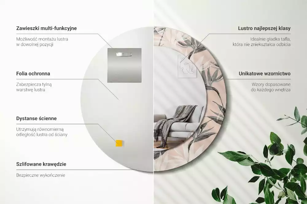 Espelho redondo decorativo Estrelitzia