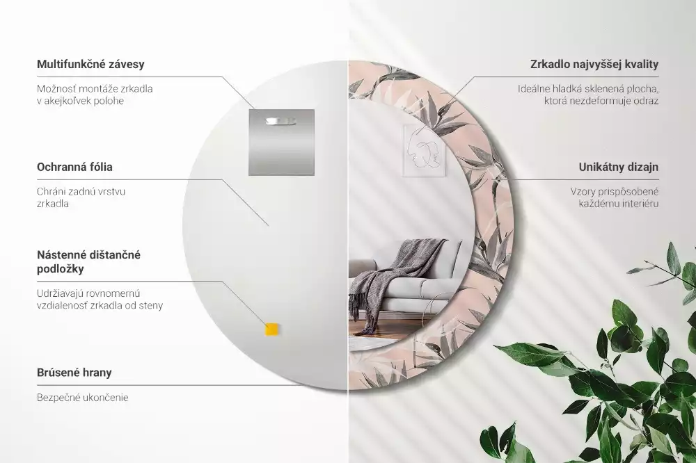 Espelho redondo decorativo Estrelitzia