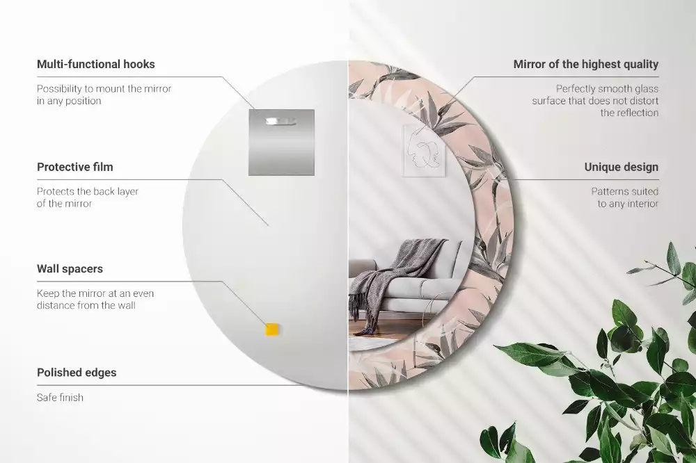 Espelho redondo decorativo Estrelitzia