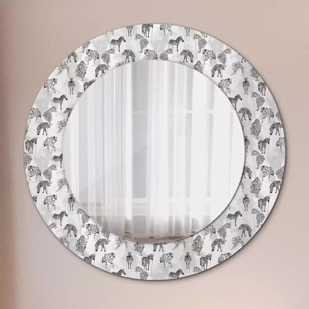 Espelho decorativo redondo Tigre tropical