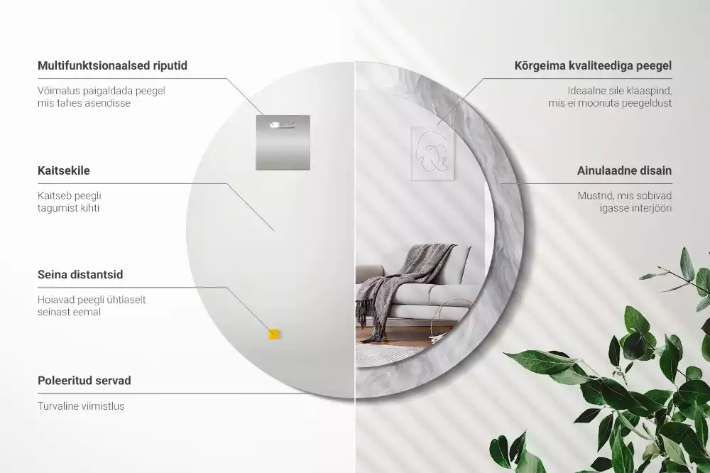 Espelho redondo decorativo Mármore abstrato