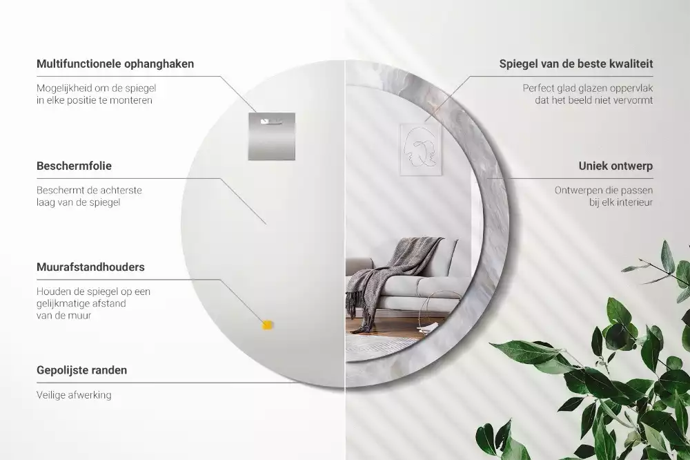 Espelho redondo decorativo Mármore abstrato