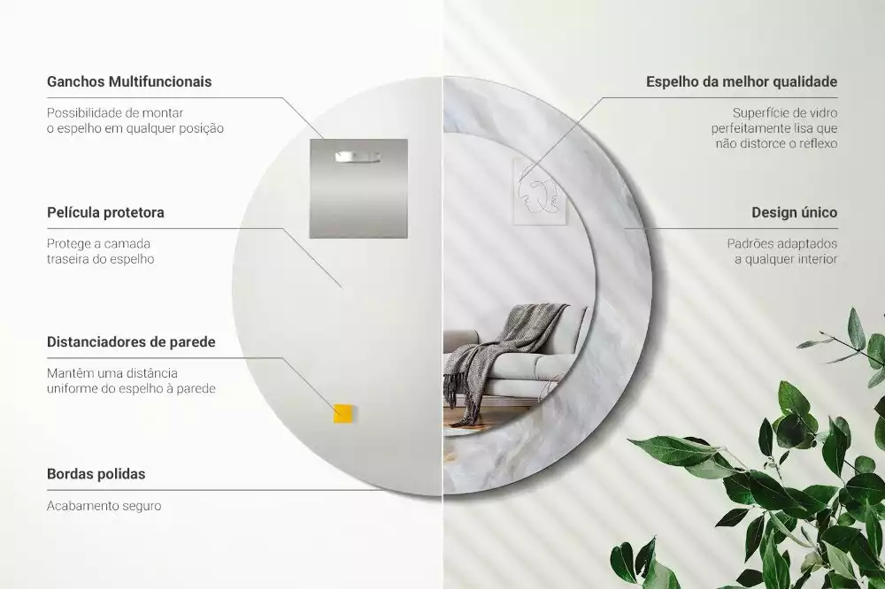 Espelho redondo decorativo Mármore abstrato