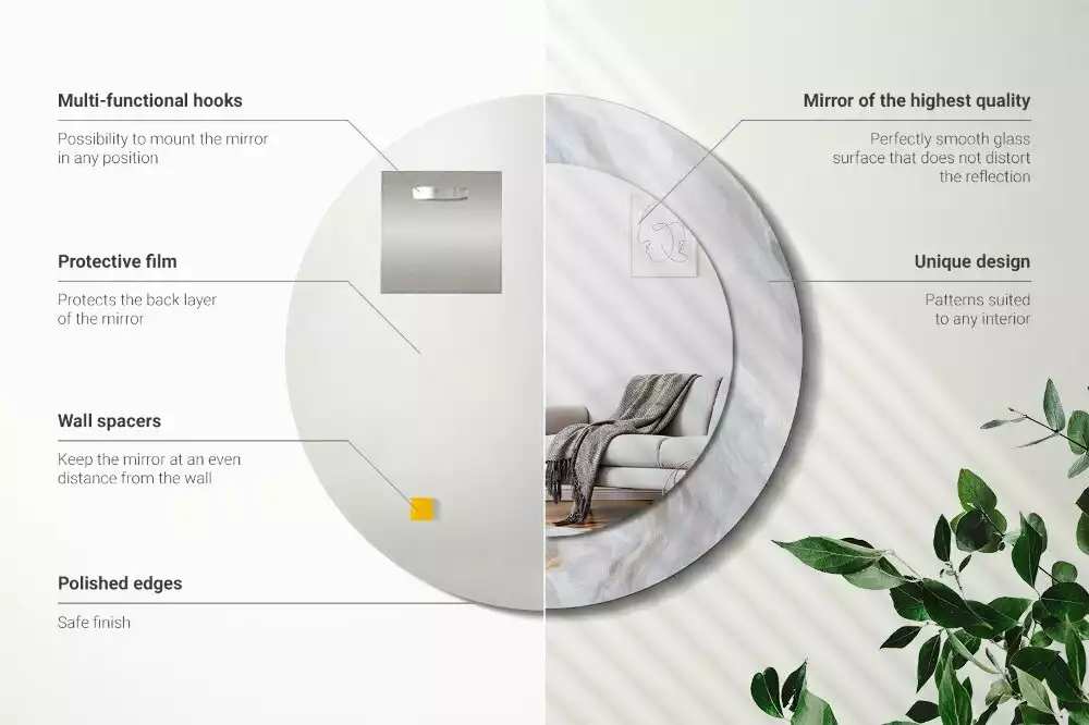 Espelho redondo decorativo Mármore abstrato