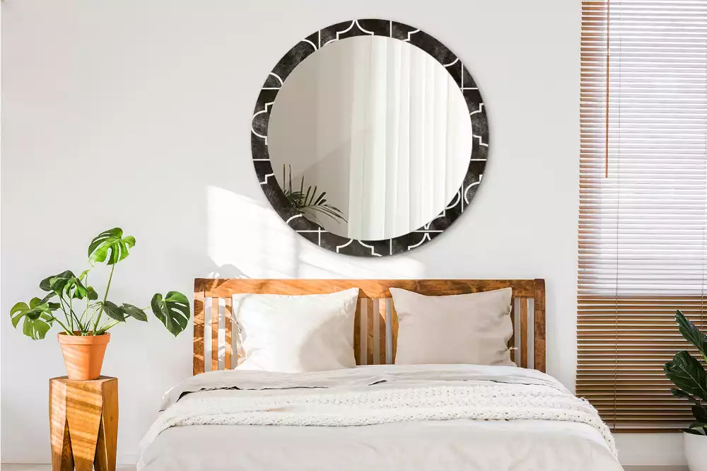 Espelho decorativo redondo Padrão antigo