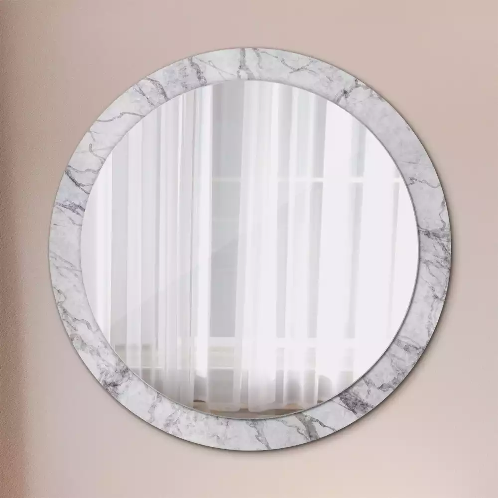 Espelho decorativo redondo Mármore branco