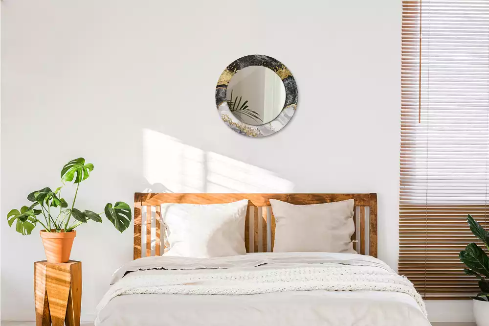 Espelho decorativo redondo Loft de mármore