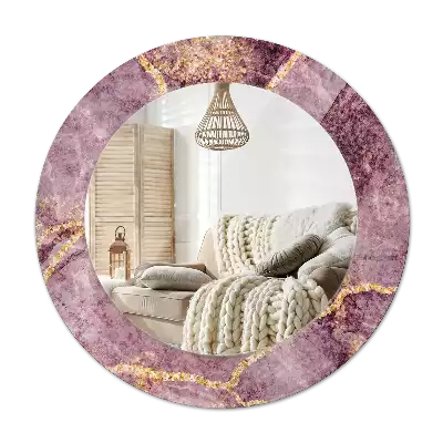 Espelho redondo decorativo Imitação de mármore