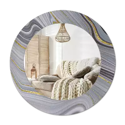 Espelho redondo decorativo Mármore cinza