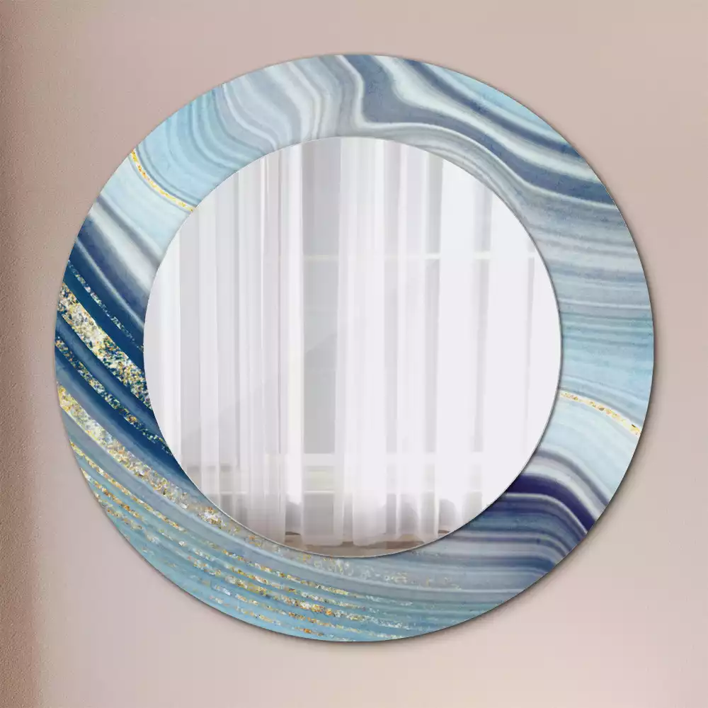 Espelho redondo decorativo Mármore azul