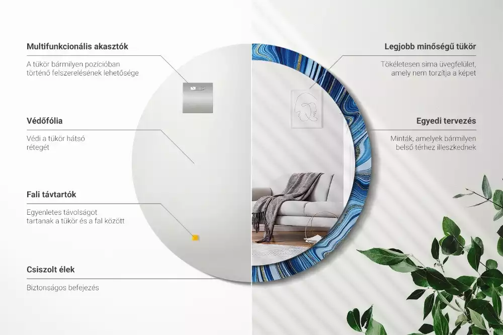 Espelho redondo decorativo Rio de Mármore