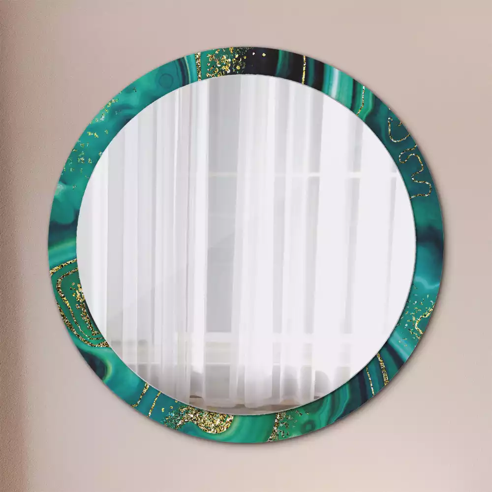 Espelho decorativo Redondo Mármore esmeralda