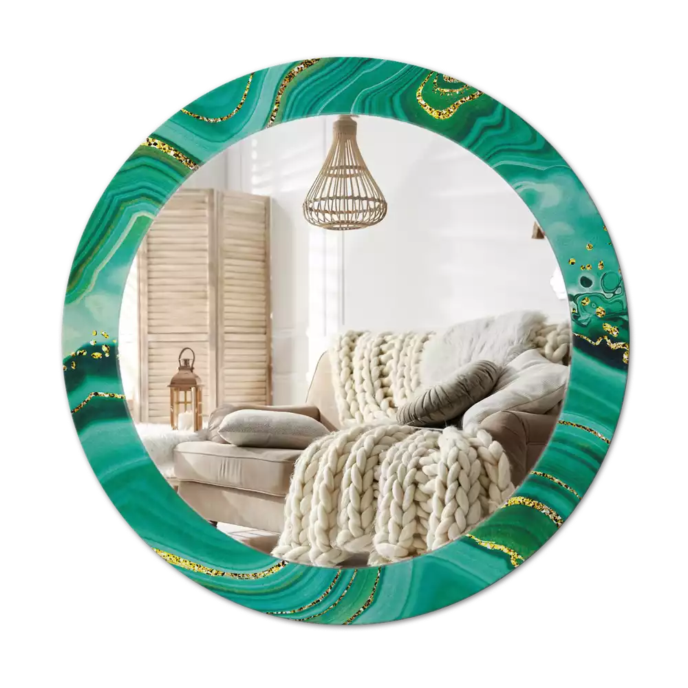 Espelho decorativo redondo Mármore ágata