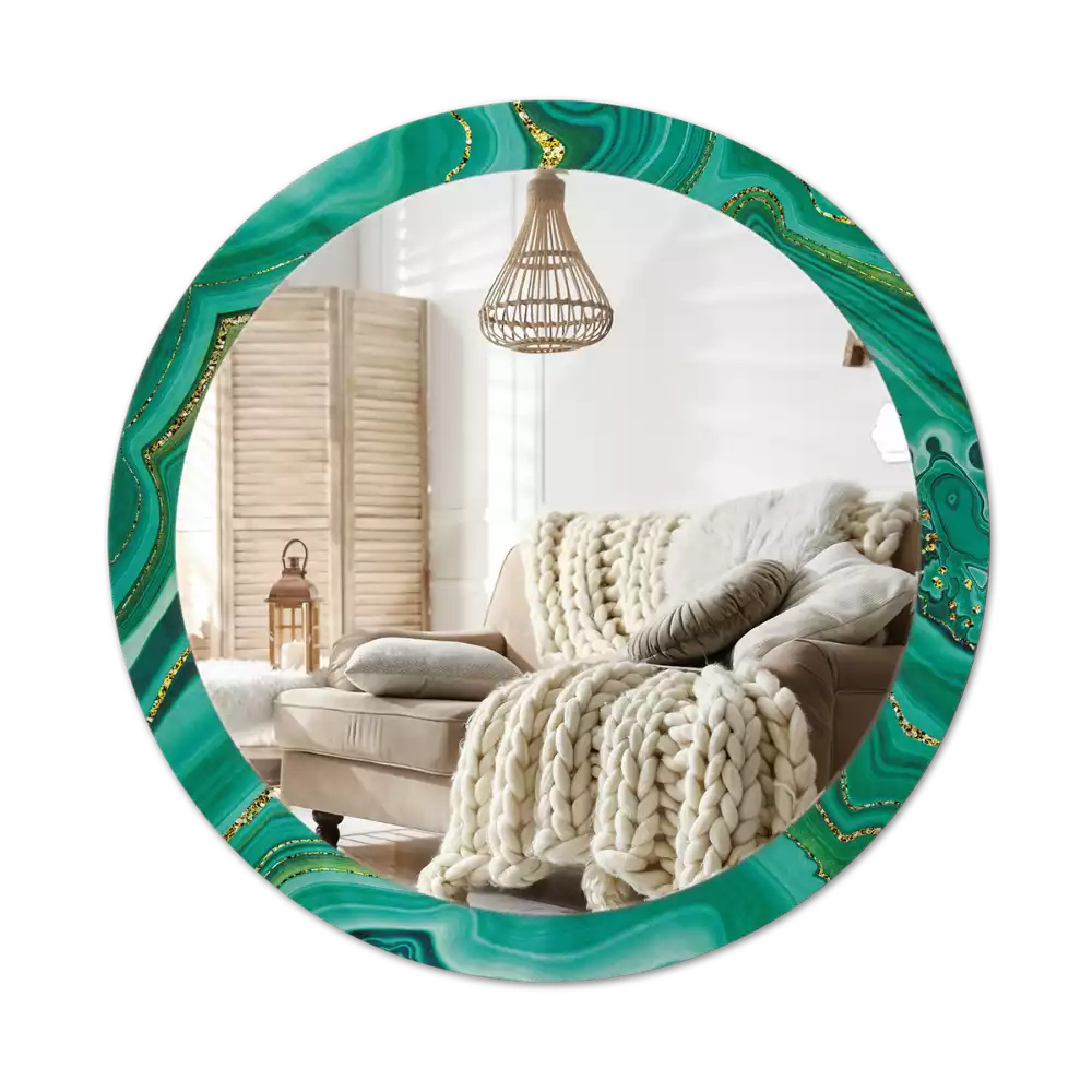 Espelho decorativo redondo Mármore ágata