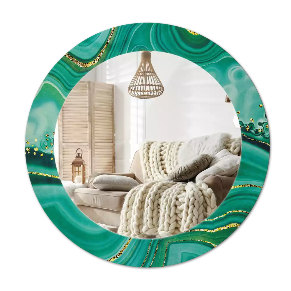 Espelho decorativo redondo Mármore ágata