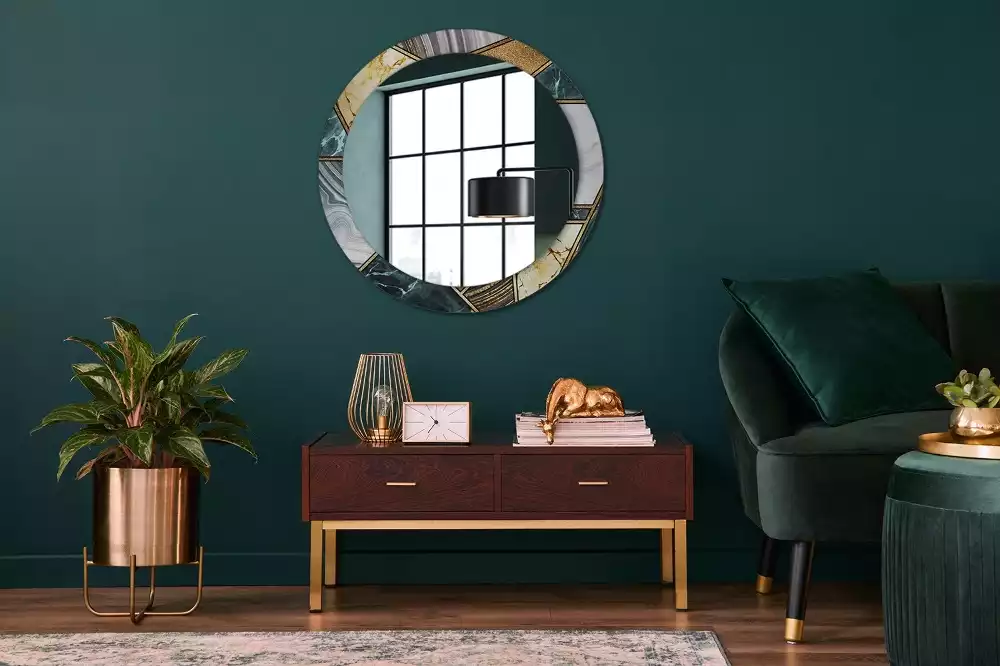 Espelho redondo decorativo Estilo mármore