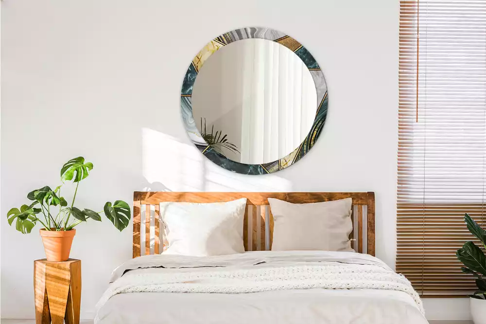 Espelho redondo decorativo Estilo mármore