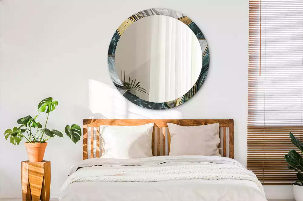 Espelho redondo decorativo Estilo mármore