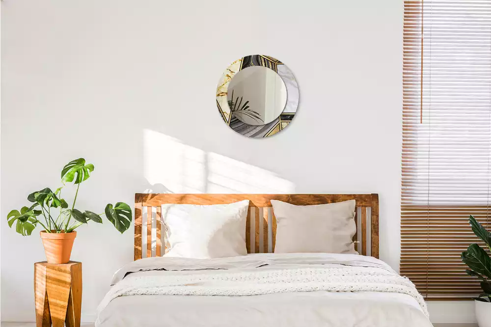 Espelho redondo decorativo Estilo mármore