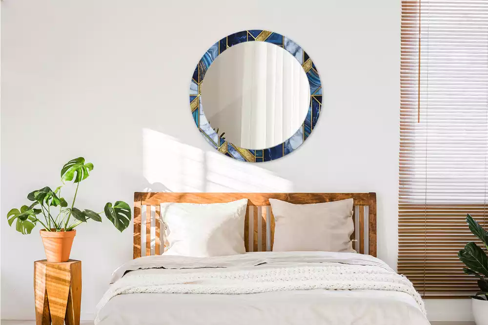 Espelho redondo decorativo Mármore moderno