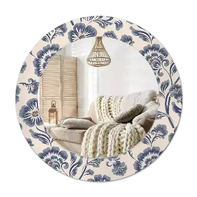 Espelho decorativo redondo Padrão floral