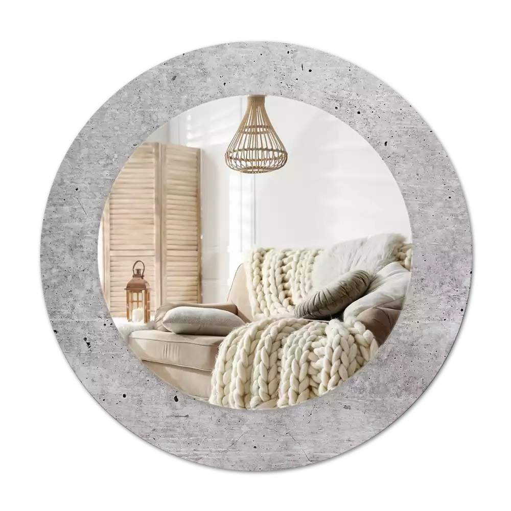 Espelho redondo decorativo Concreto cinza