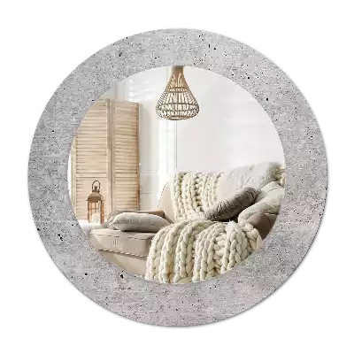 Espelho redondo decorativo Concreto cinza