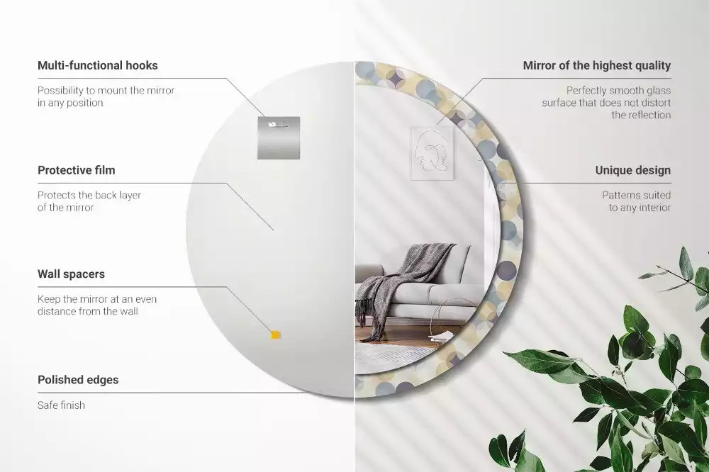 Espelho redondo decorativo Círculos geométricos
