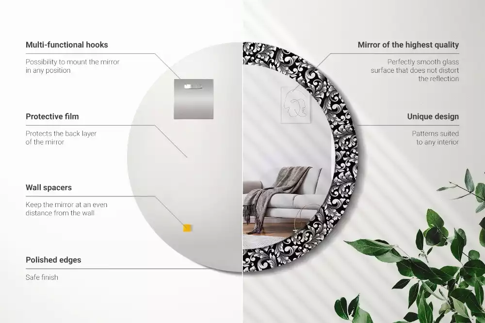 Espelho redondo decorativo Ornament