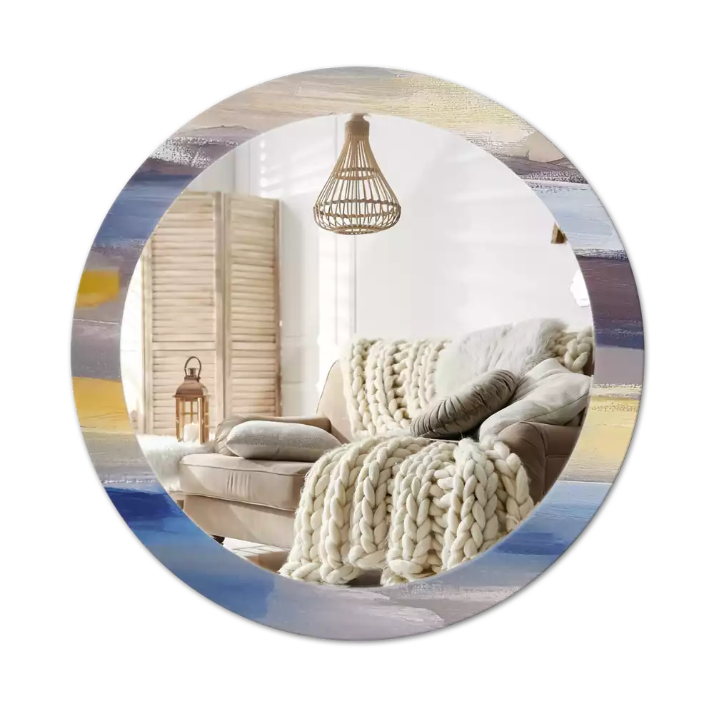 Espelho redondo decorativo Pintura abstrata