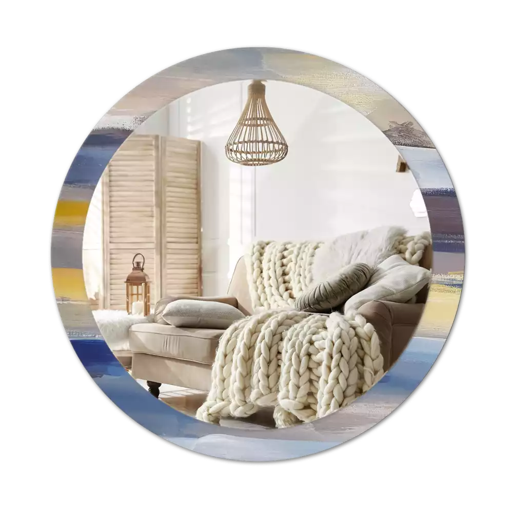 Espelho redondo decorativo Pintura abstrata