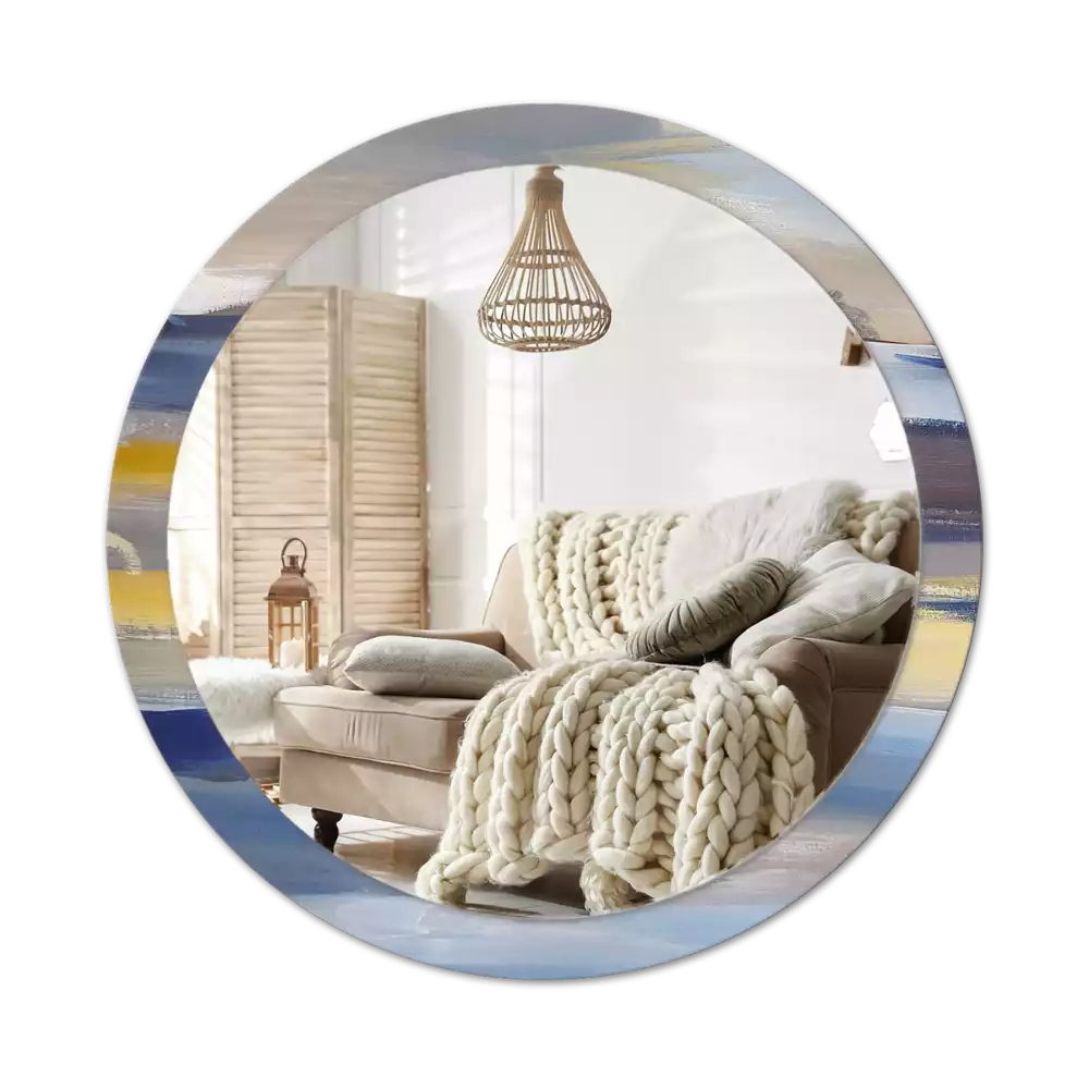 Espelho redondo decorativo Pintura abstrata