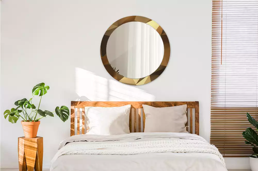 Espelho decorativo redondo Padrão geométrico