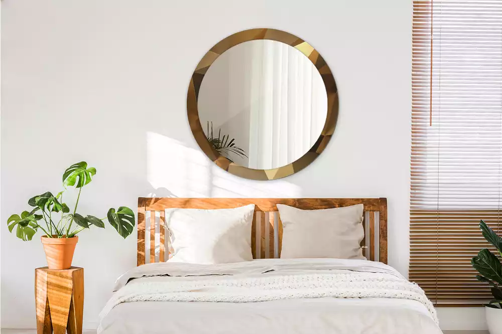 Espelho decorativo redondo Padrão geométrico