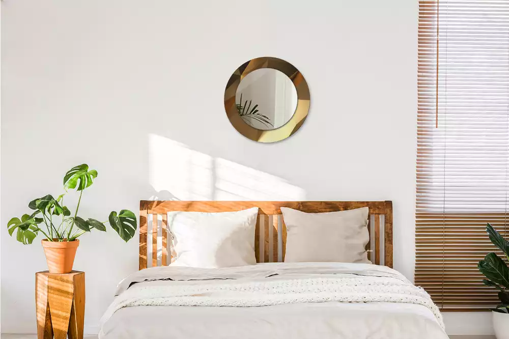 Espelho decorativo redondo Padrão geométrico