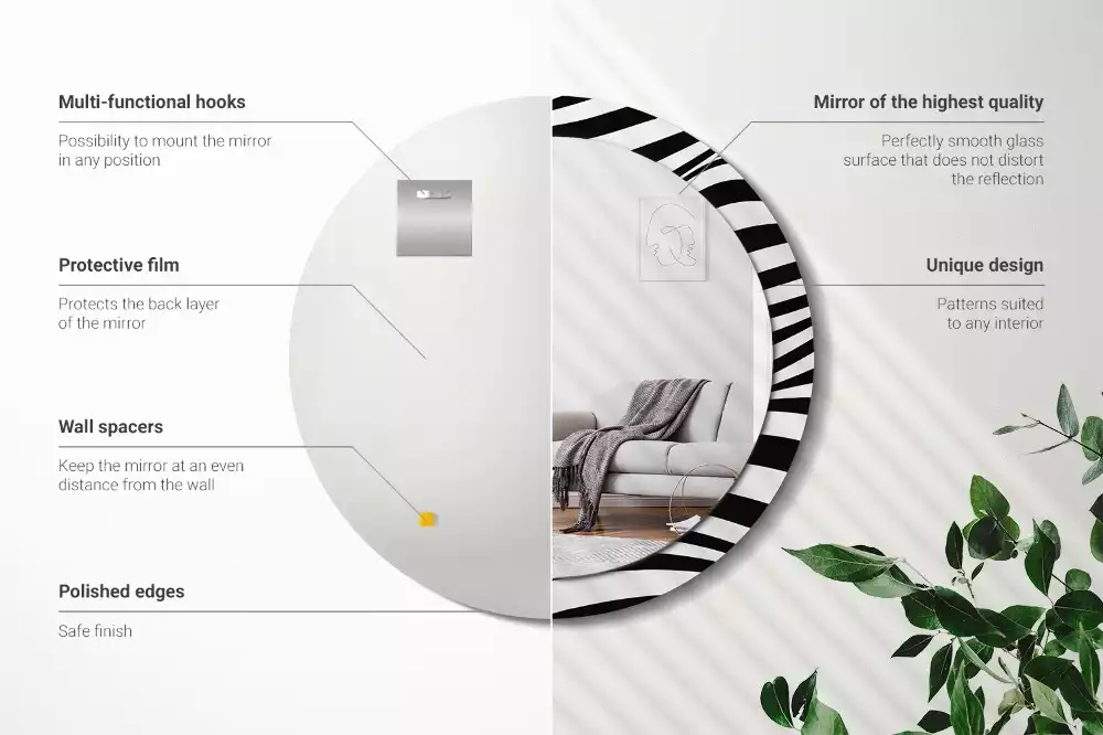 Espelho redondo decorativo Onda abstrata