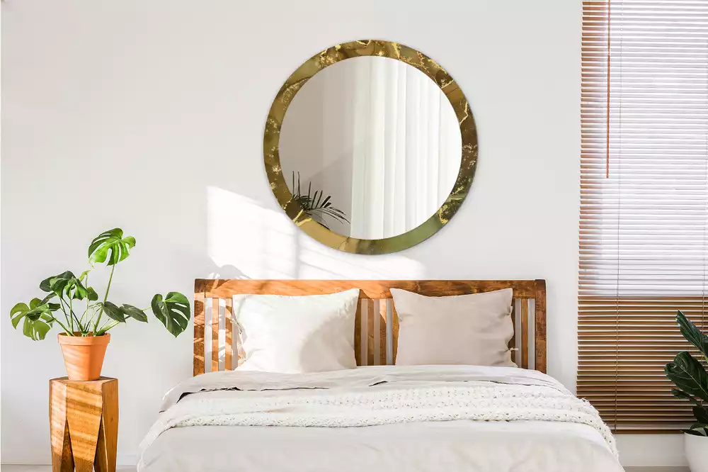 Espelho redondo decorativo Redemoinhos metálicos