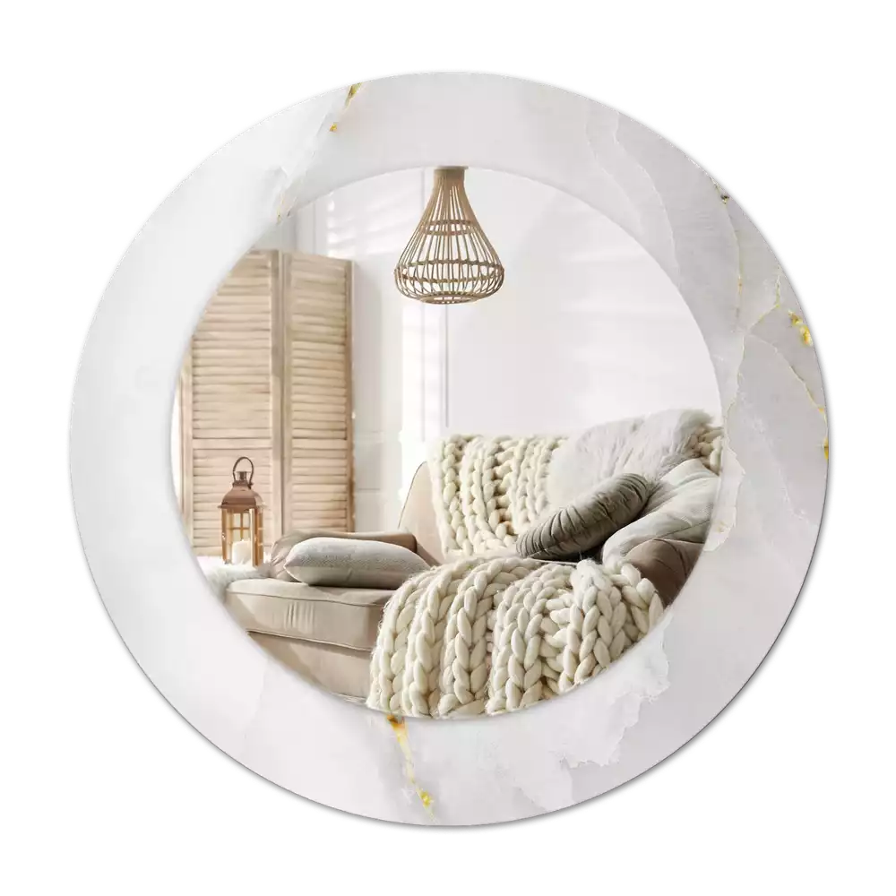 Espelho decorativo redondo Mármore brilhante