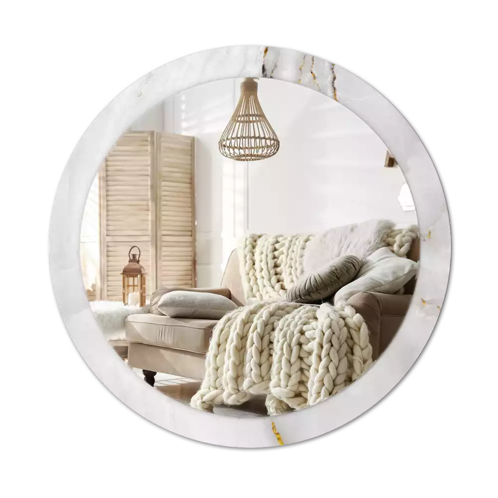 Espelho decorativo redondo Mármore brilhante