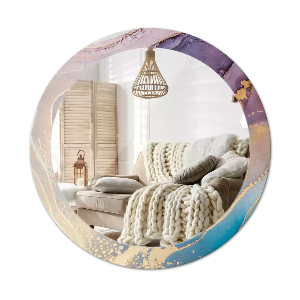 Espelho decorativo redondo Pedra de mármore