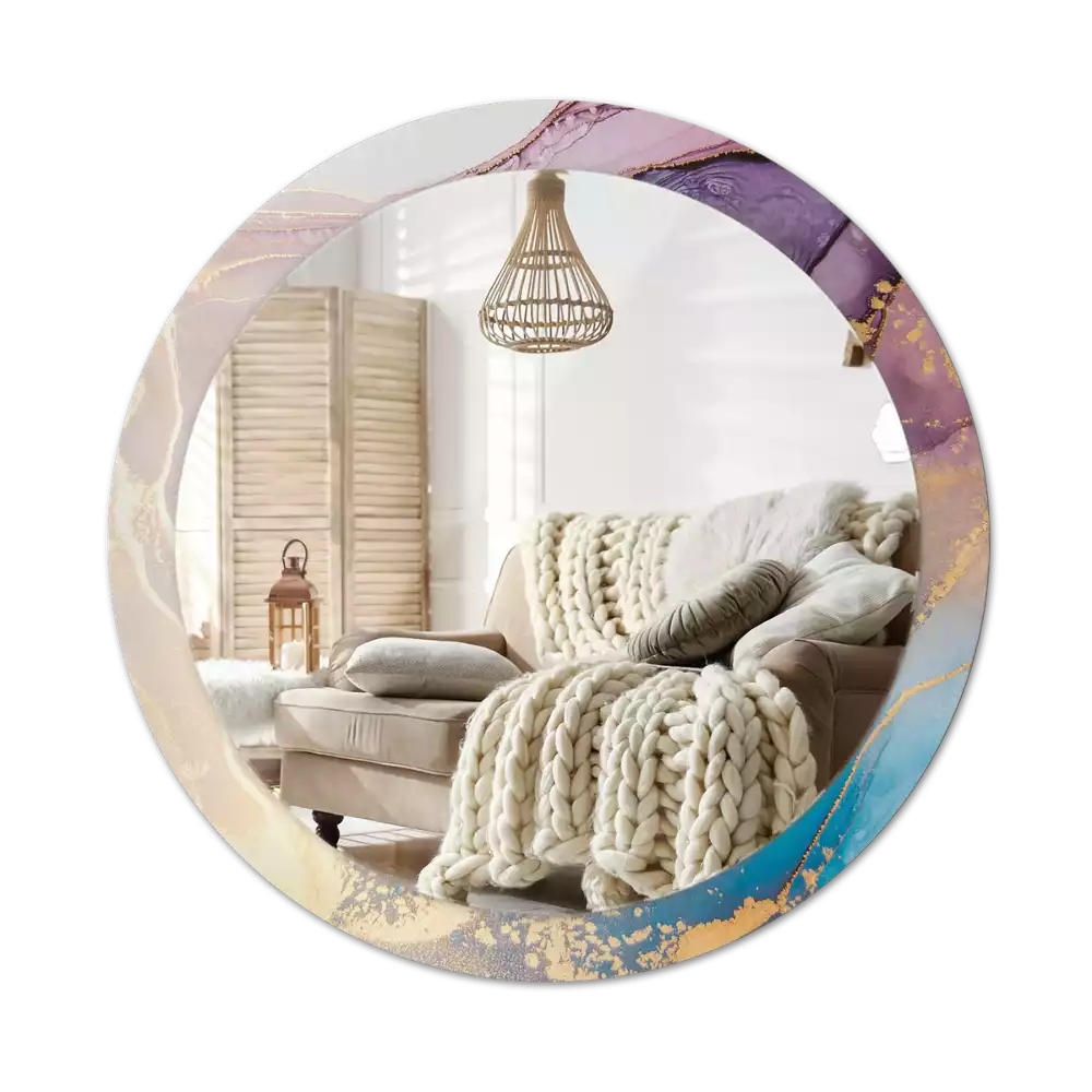 Espelho decorativo redondo Pedra de mármore