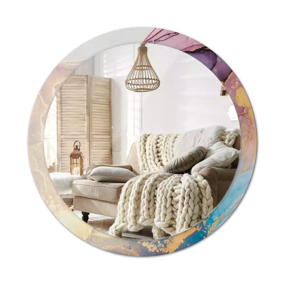 Espelho decorativo redondo Pedra de mármore